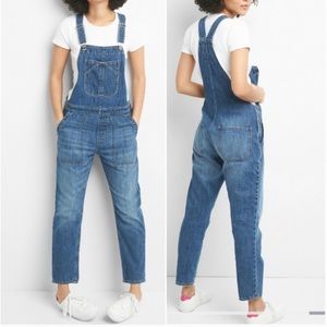 GAP Small crop denim slouch overalls indigo